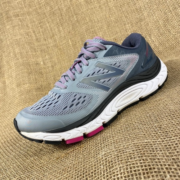 women’s new balance running shoes walking gray purple sz 6.5 - Picture 1 of 9